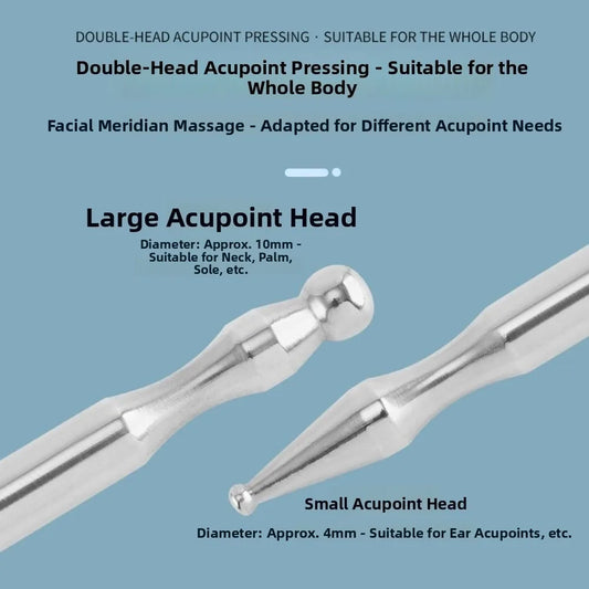 Stainless Steel Acupuncture Pen Dual Head Design Self-Care Tool Deep Tissue Massager Deep Tissue Wellness Product
