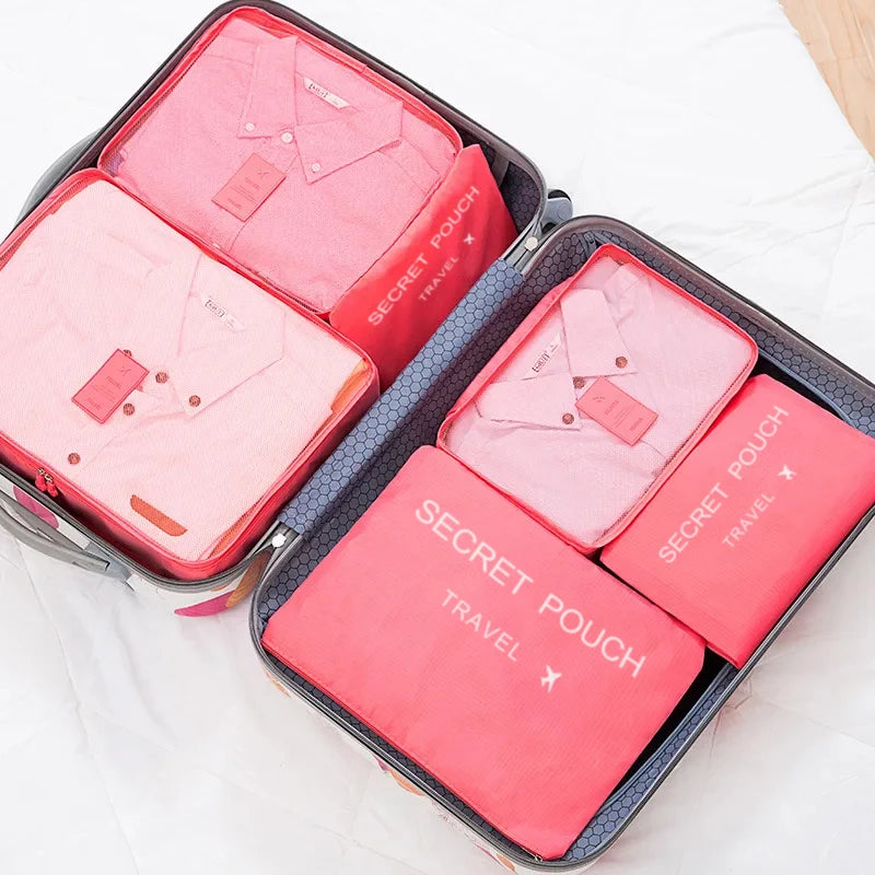6-Piece Waterproof Travel Storage Bag Set — Luggage Organizer