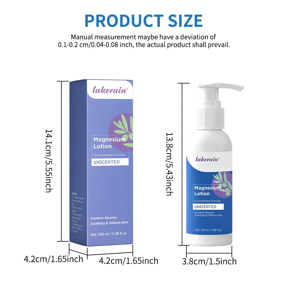 Magnesium Body Lotion Unscented Cream Moisturizing Relief Soothes Muscles Joints Care Skin Health Wellness  body care