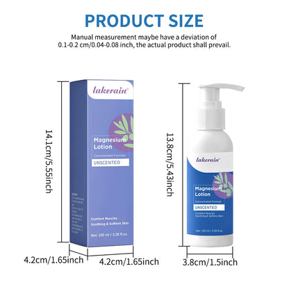Magnesium Body Lotion Unscented Cream Moisturizing Relief Soothes Muscles Joints Care Skin Health Wellness  body care