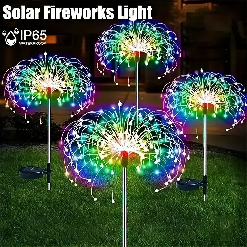 200 LED Solar Fireworks Garden Lights — 8 Modes with Remote