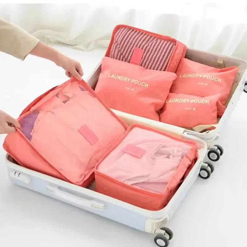 6-Piece Waterproof Travel Storage Bag Set — Luggage Organizer
