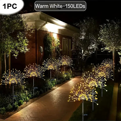 200 LED Solar Fireworks Garden Lights — 8 Modes with Remote
