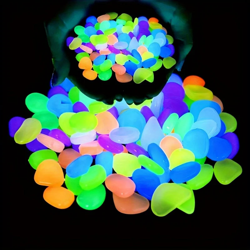 Glow In The Dark Pebbles — 100pcs Luminous Garden Stones