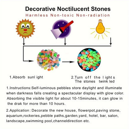Glow In The Dark Pebbles — 100pcs Luminous Garden Stones