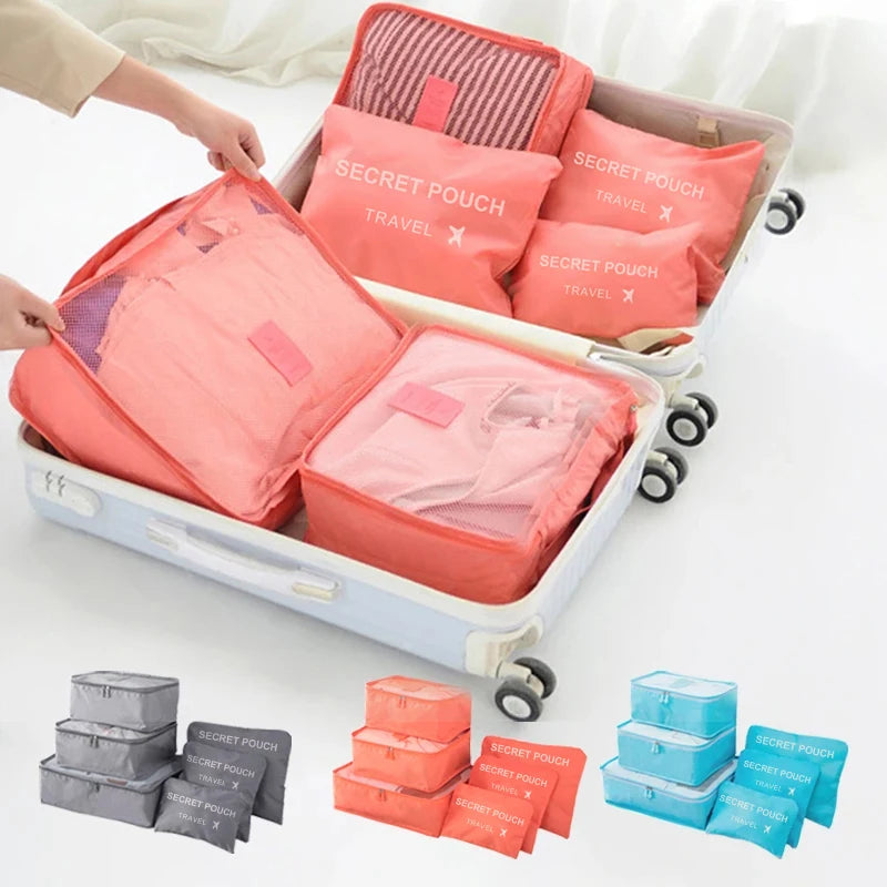 6-Piece Waterproof Travel Storage Bag Set — Luggage Organizer