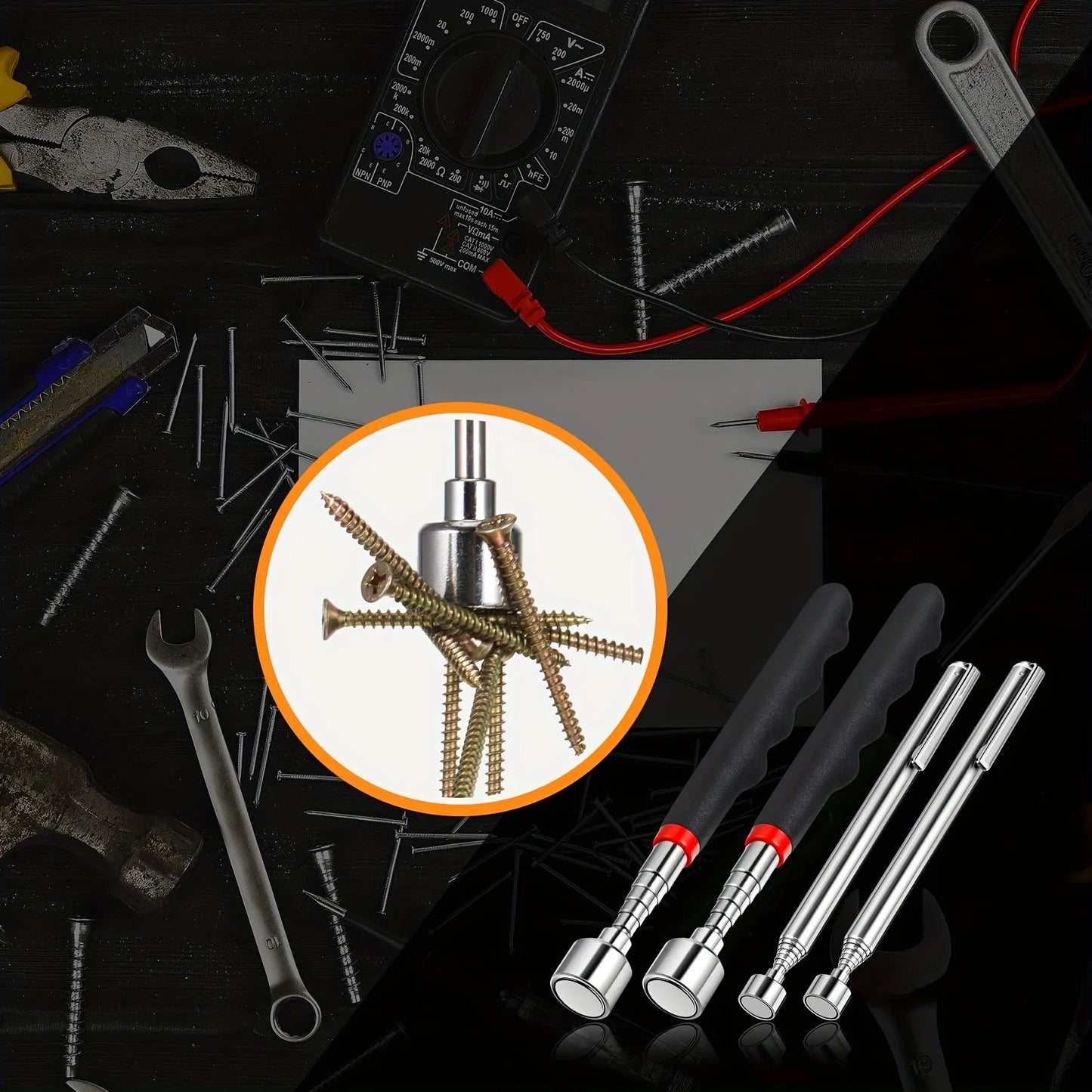 Telescopic Magnetic Pickup Tool — Extendable Retrieval Stick