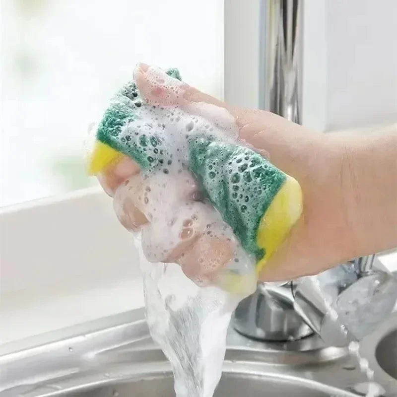 Double-Sided Magic Sponge Cleaning Brush — Kitchen Pot Scrubber