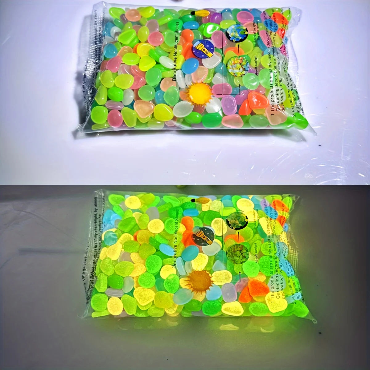 Glow In The Dark Pebbles — 100pcs Luminous Garden Stones