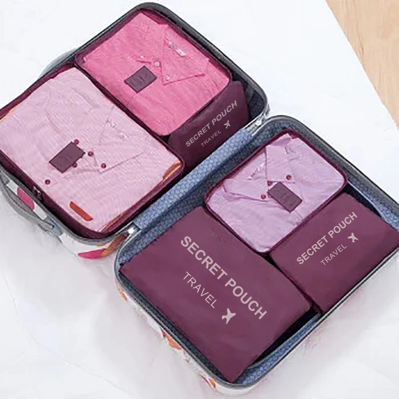 6-Piece Waterproof Travel Storage Bag Set — Luggage Organizer