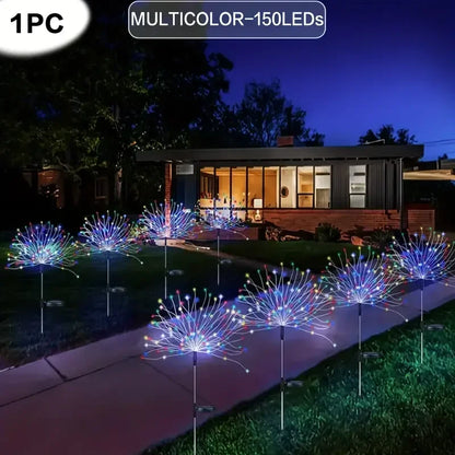 200 LED Solar Fireworks Garden Lights — 8 Modes with Remote