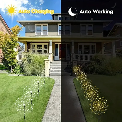 200 LED Solar Fireworks Garden Lights — 8 Modes with Remote