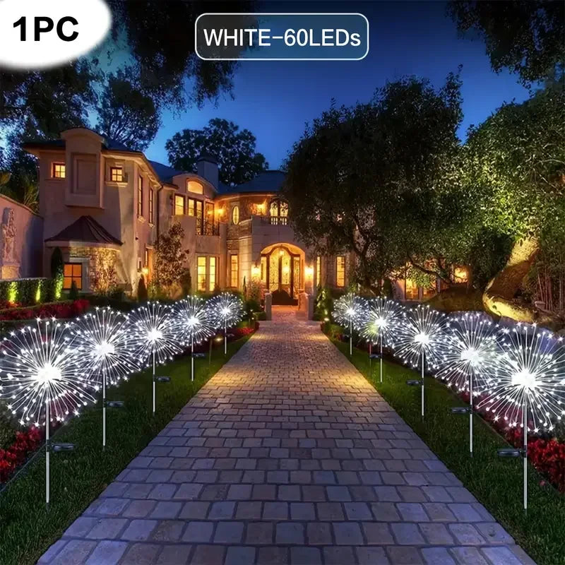 200 LED Solar Fireworks Garden Lights — 8 Modes with Remote