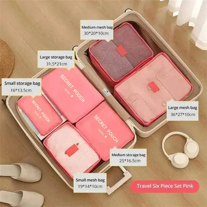 6-Piece Waterproof Travel Storage Bag Set — Luggage Organizer
