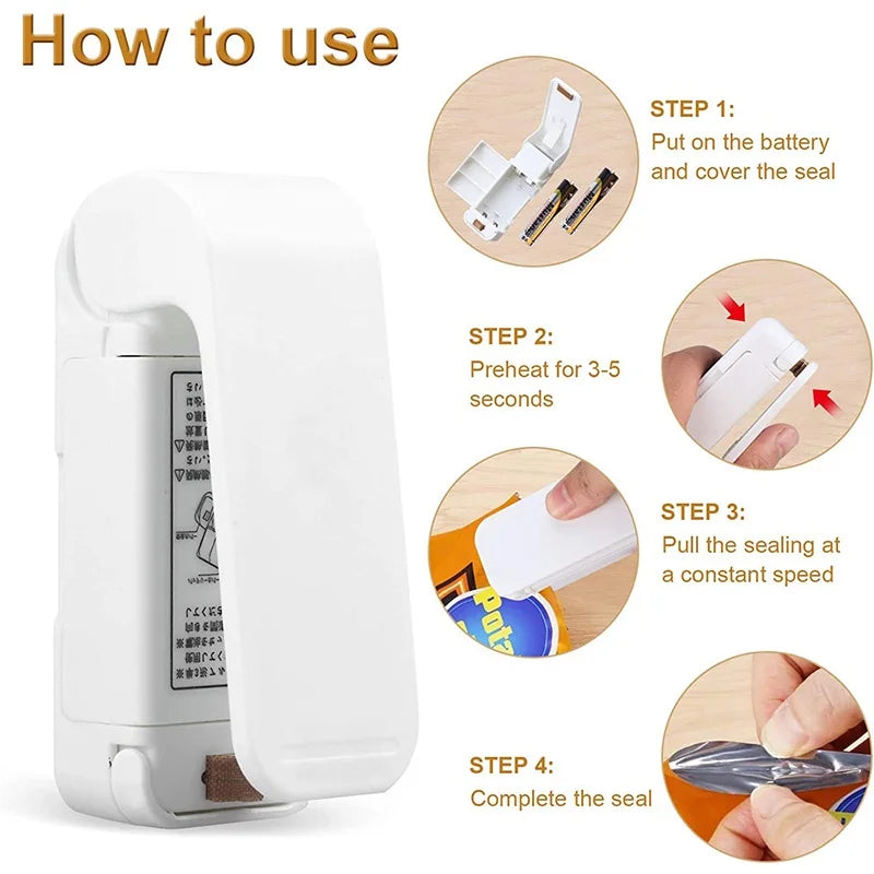 Mini Heat Bag Sealer Machine — Portable Plastic Food Bag Sealer