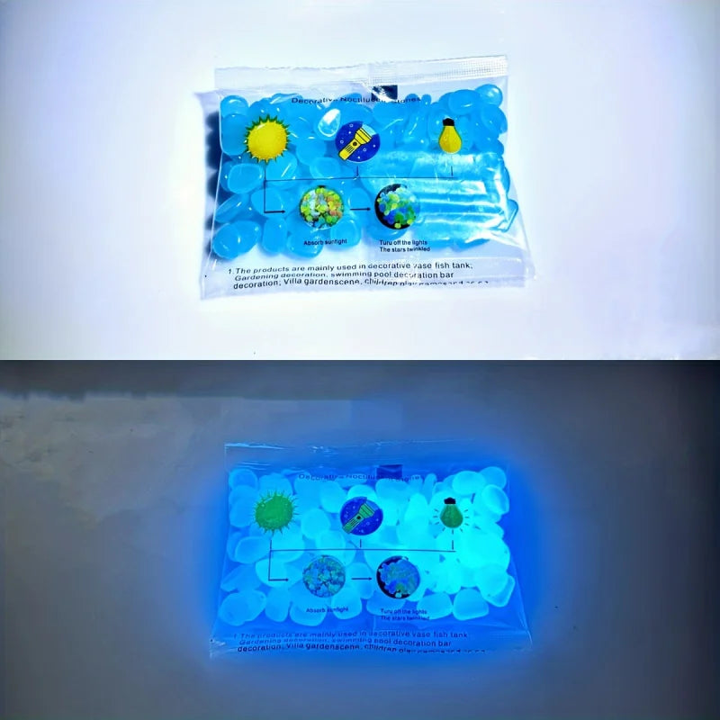 Glow In The Dark Pebbles — 100pcs Luminous Garden Stones