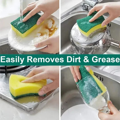 Double-Sided Magic Sponge Cleaning Brush — Kitchen Pot Scrubber