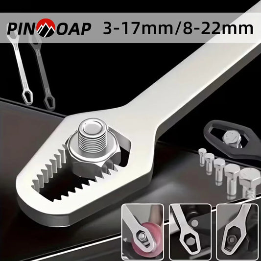 PINMOAP 1PC Multi Functional Wrench With Adjustable Self Tightening Double Head Wrench Convenient Tool For Cars Bicycles Homes