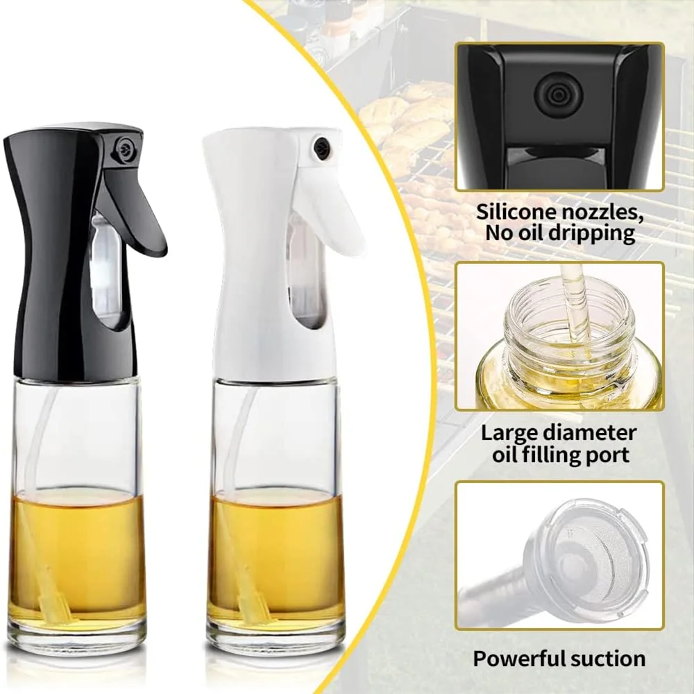Olive Oil Spray Bottle — Reusable Mist Dispenser for Cooking